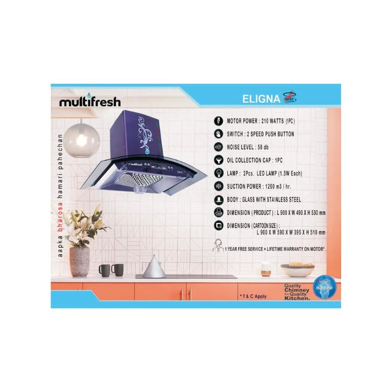 multifresh m-eligna kitchen chimney